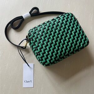 NWT Clare V Midi Sac, in RARE woven zigzag leather